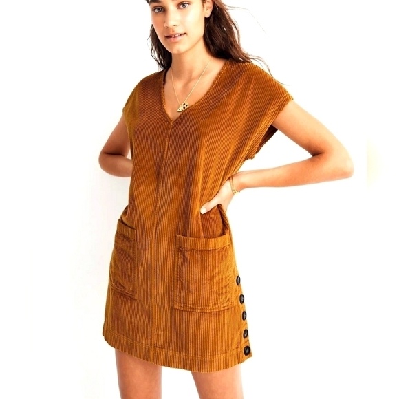 Madewell Dresses & Skirts - Madewell Corduroy Side-Button Shift Dress